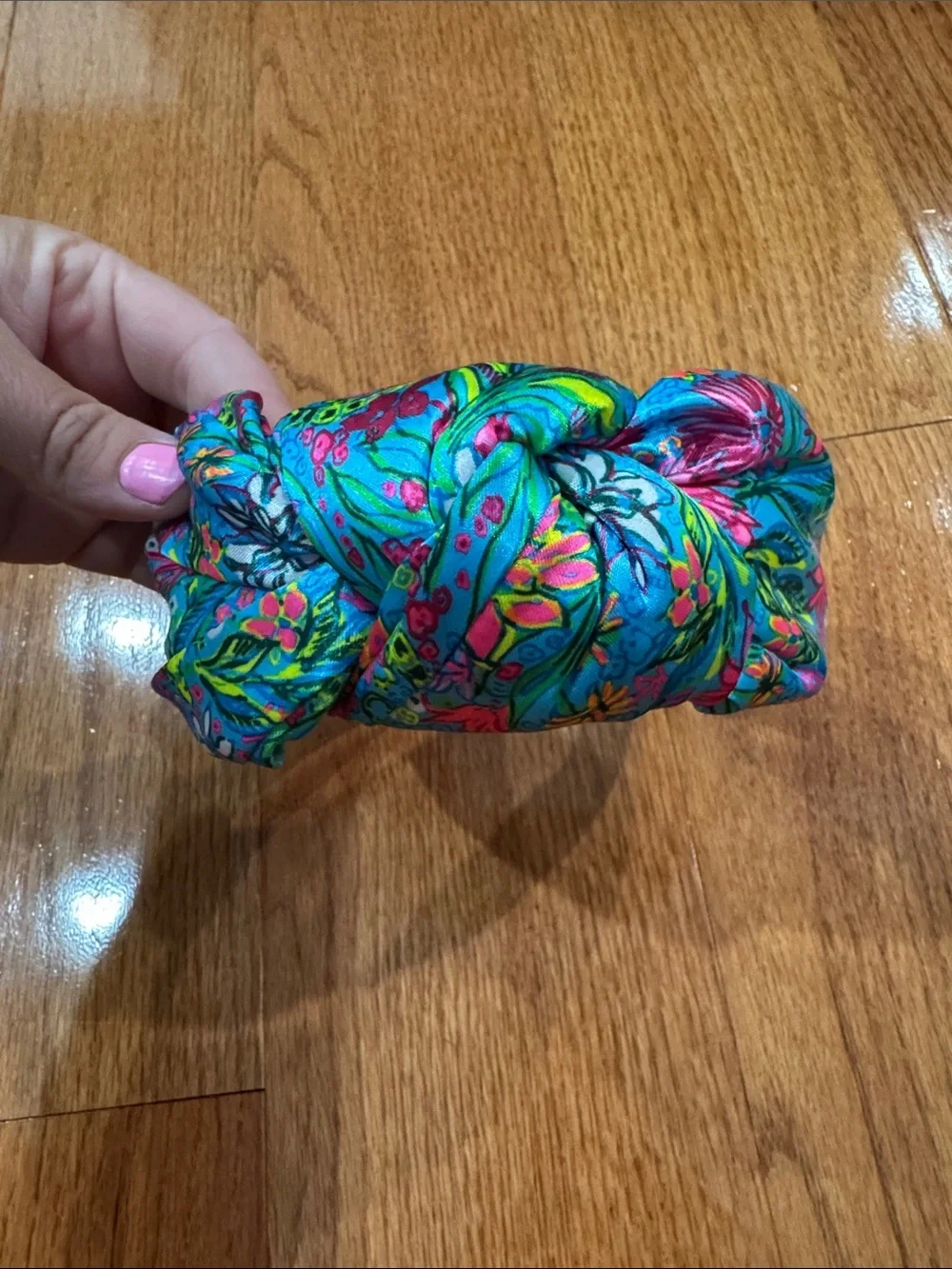 Lilly Pulitzer Floral Knotted Headband in Teal and Pink - Women's Accessory